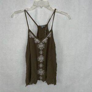 Charlotte Russe Green/White Tank Top Size Small